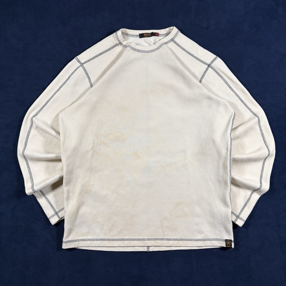 Agave Denimsmith Thermal Shirt Mens S Cream Contrast Stitch Base Layer Made USA